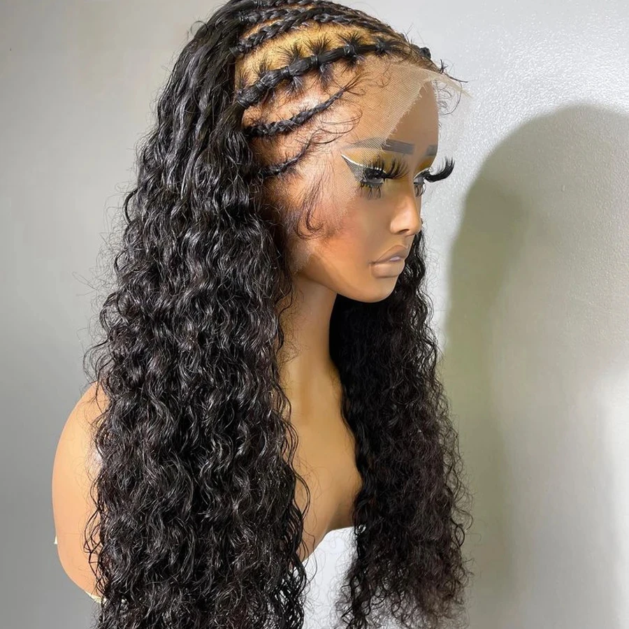 Soft 26'' Long Black Kinky Curly 180Density Deep Lace Front For Black Women Babyhair Heat Resistant Preplucked Glueless Daily