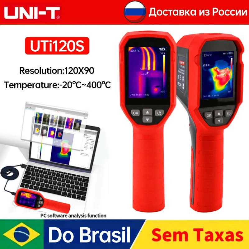 Câmera Térmica Uni-t Uti120s para Testes de Tubos de Aquecimento de Piso Gerador de Imagens de Construção Reparo 120×90 Pixels Temperatura de Testetermográfica