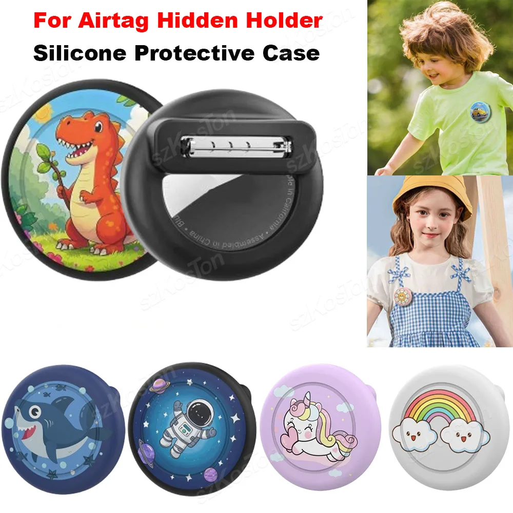 Silikon-Schutzhülle für AirTag mit unsichtbarem Pin für Kinder, Senioren und Kleidung – versteckter GPS-Tracker-Halter