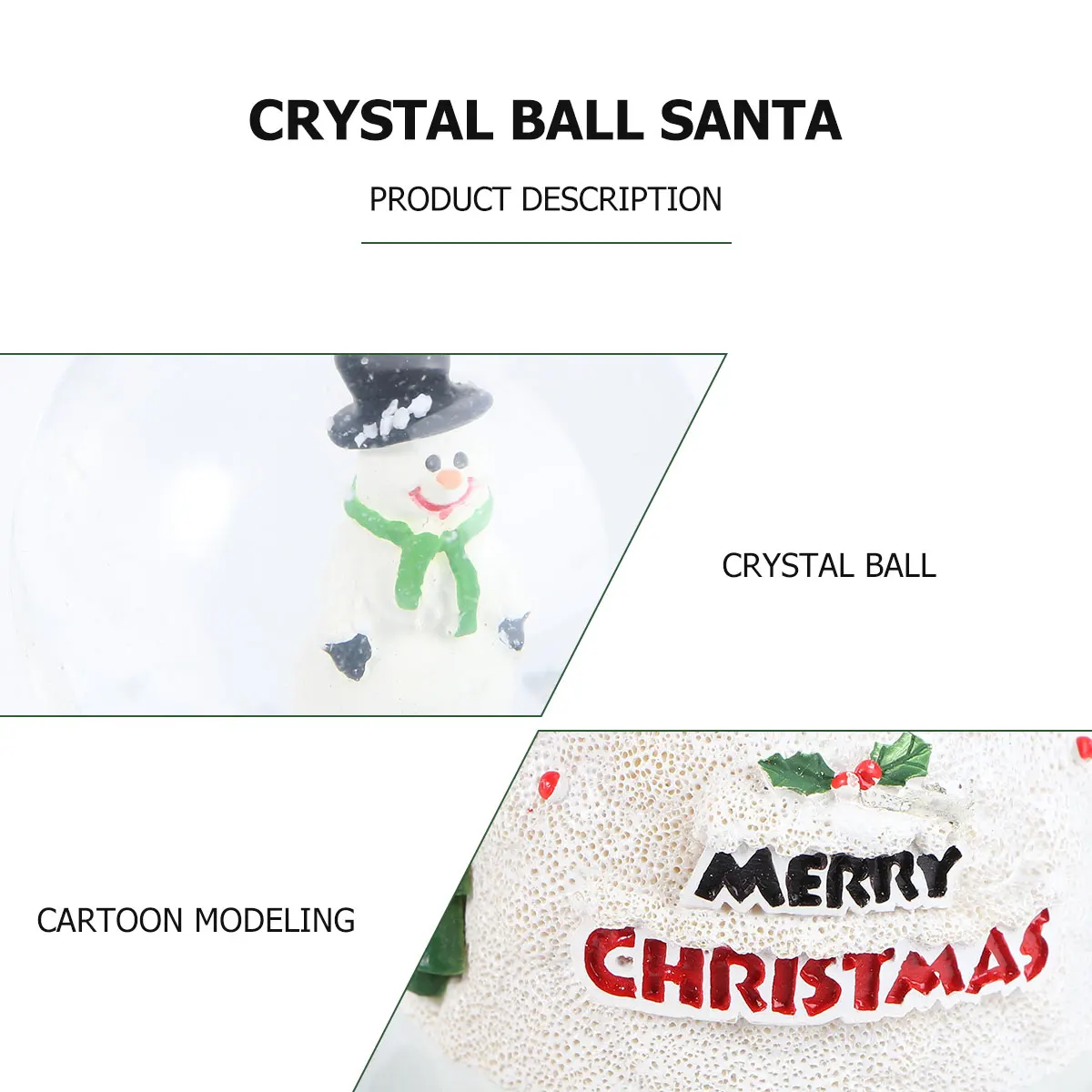 

Santa Claus Ornament Crystal Ball Decor Ornaments for Kids Household Christmas Festival Desktop Party Gift Gifts Shine Festive