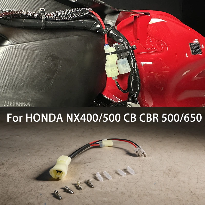 For HONDA NX400 NX500 CB500F/X CB CBR 650F/R CBR500R 2 Pins Aux Auxiliary 12V Outlet Power Connector Socket Plug Adapter Cable