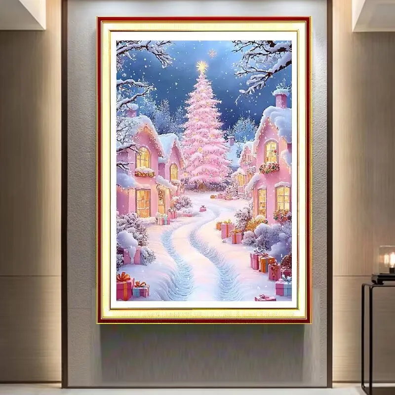 11CT 9CT Winter Merry Christmas Embroidery DIY Printed Kits Cross Stitch Thread Needlework Sets Home Decor Crafts