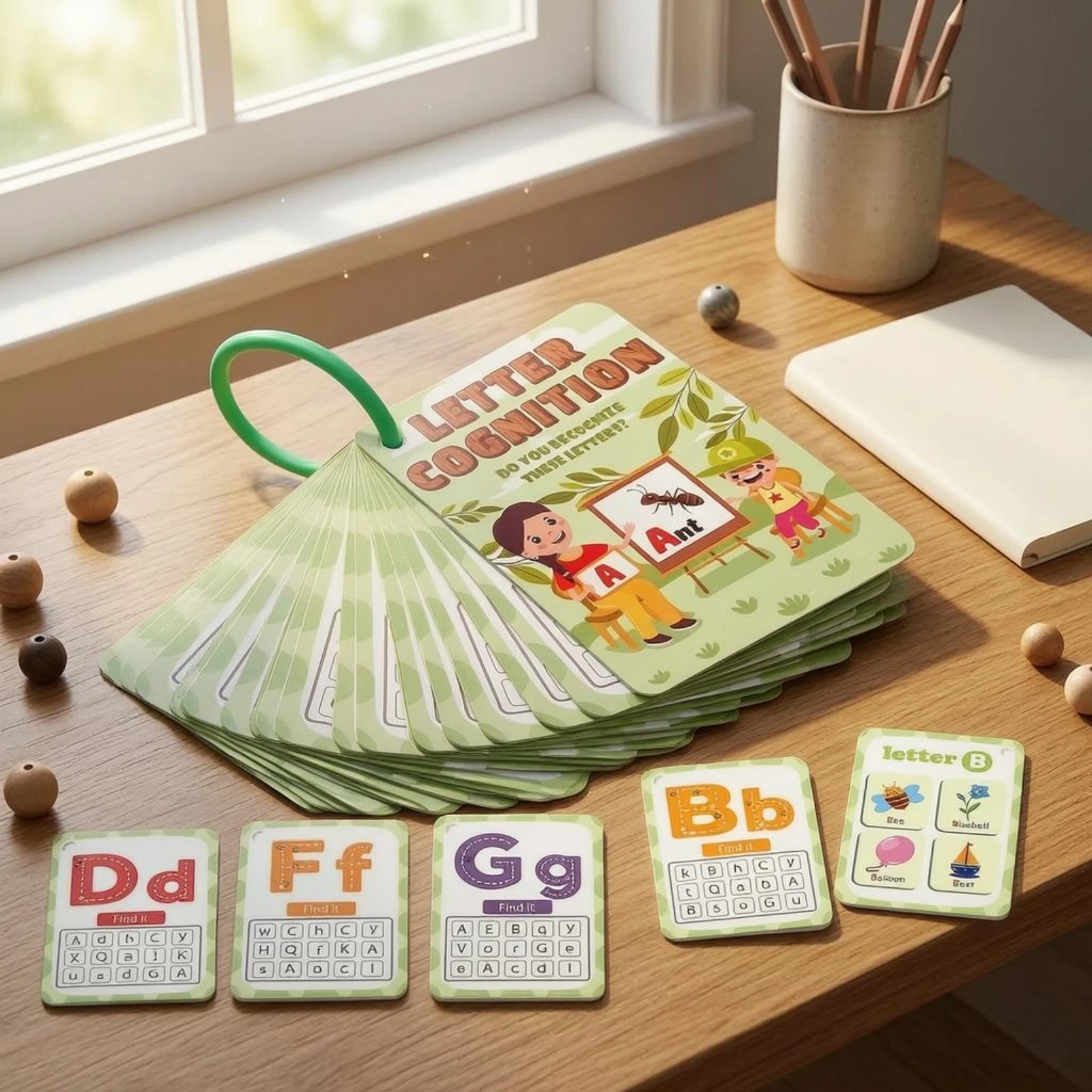 30 Pieces Alphabet Learning Cards Double-Sided Alphabet Flash Cards Cognitive Flashcards Uppercase and Lowercase Letters