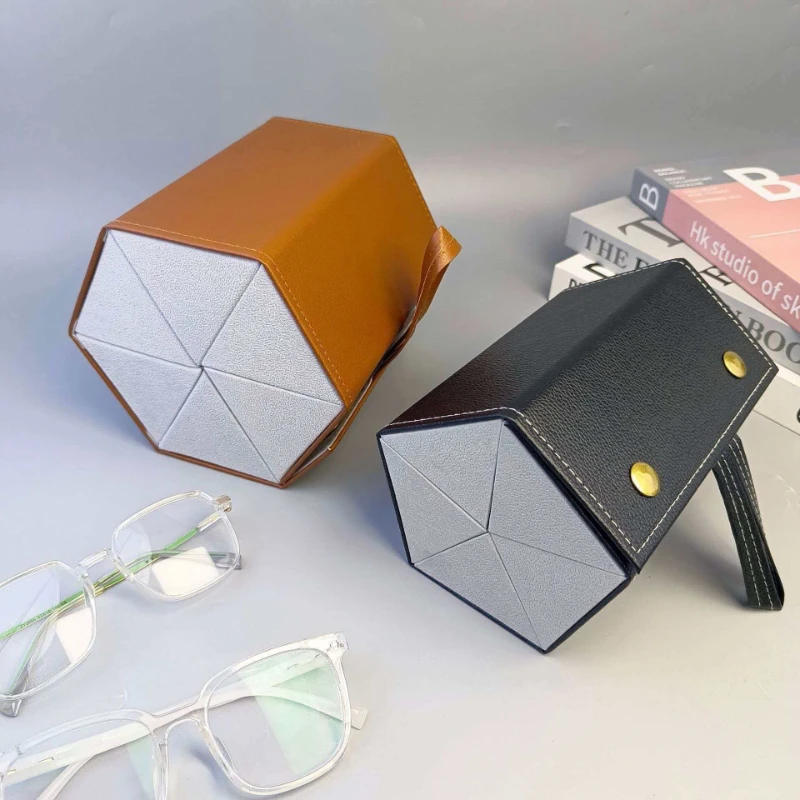 High quality portable glasses storage box, travel foldable sunglasses storage container, large capacity 6-compartment design