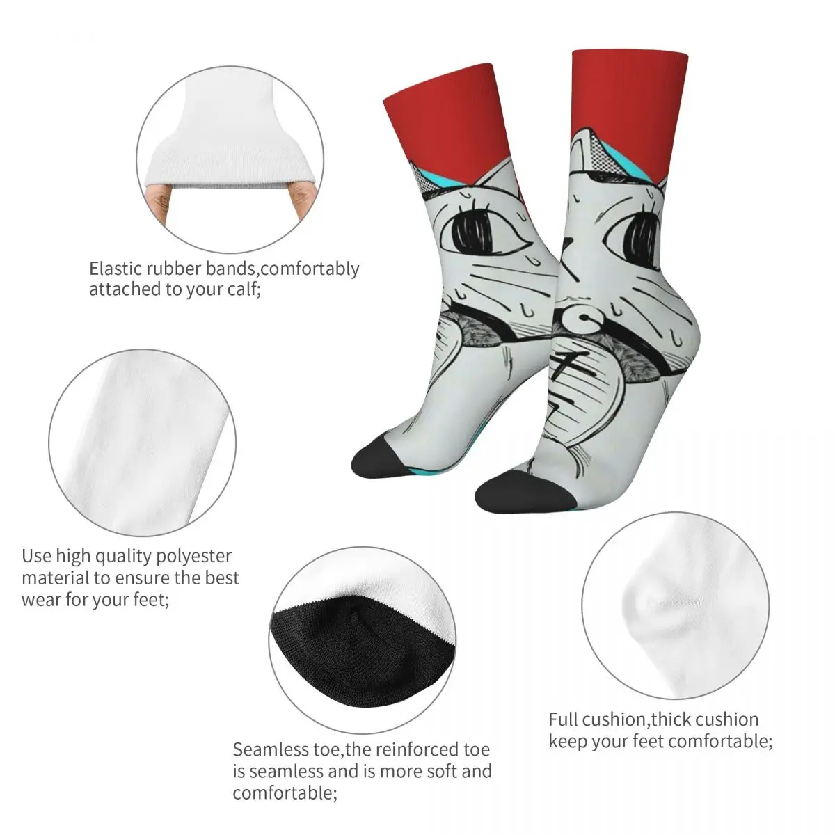 جميع المواسم طاقم جوارب أنيمي Dandadan القط الجوارب مضحك الجوارب الطويلة اكسسوارات للرجال النساء الهدايا
