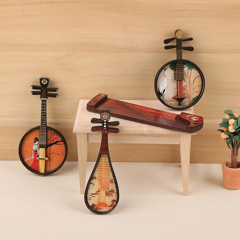 1/12 Puppenhaus Pipa Guzheng Guqin Modell Puppenhaus Nationales Musikinstrument Dekoration Puppenhaus Handwerk Ornament