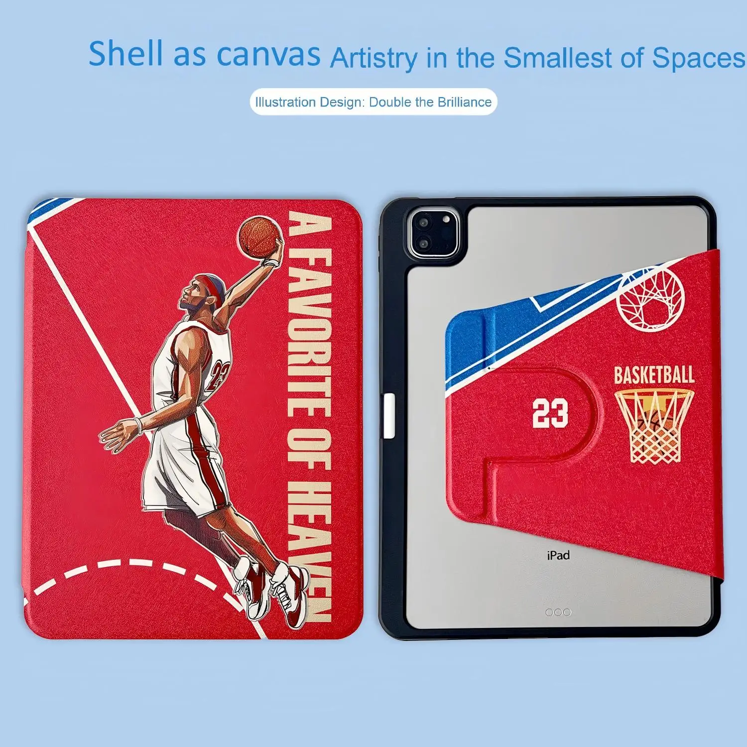 

Gold-plated cartoon NBA basketball 360° rotating tablet protective case For iPad Air 7 6 11 13 inch Pro 11 13 12.9 M4 M3 2025