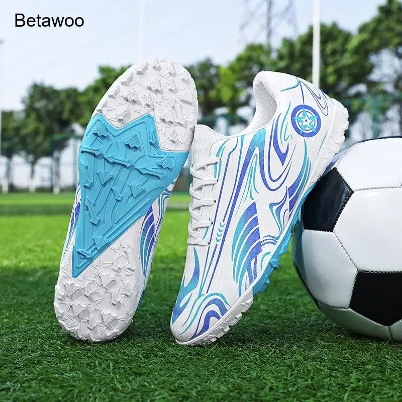 Men's Anti-Slip Turf Soccer Cleats Breathable Lace-Up Football Shoes Outdoor Professional Training Competition Footwear