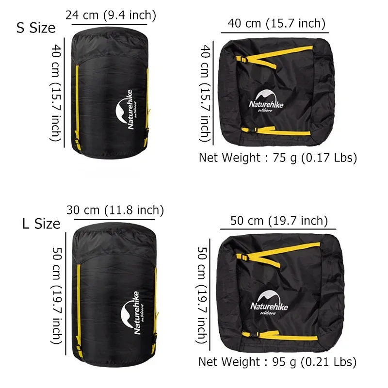 Naturehike Camping Sleeping Bag Ultralight Folding Waterproof Compression Bags 4 Season Outdoor Hiking Compression Stuff Sack