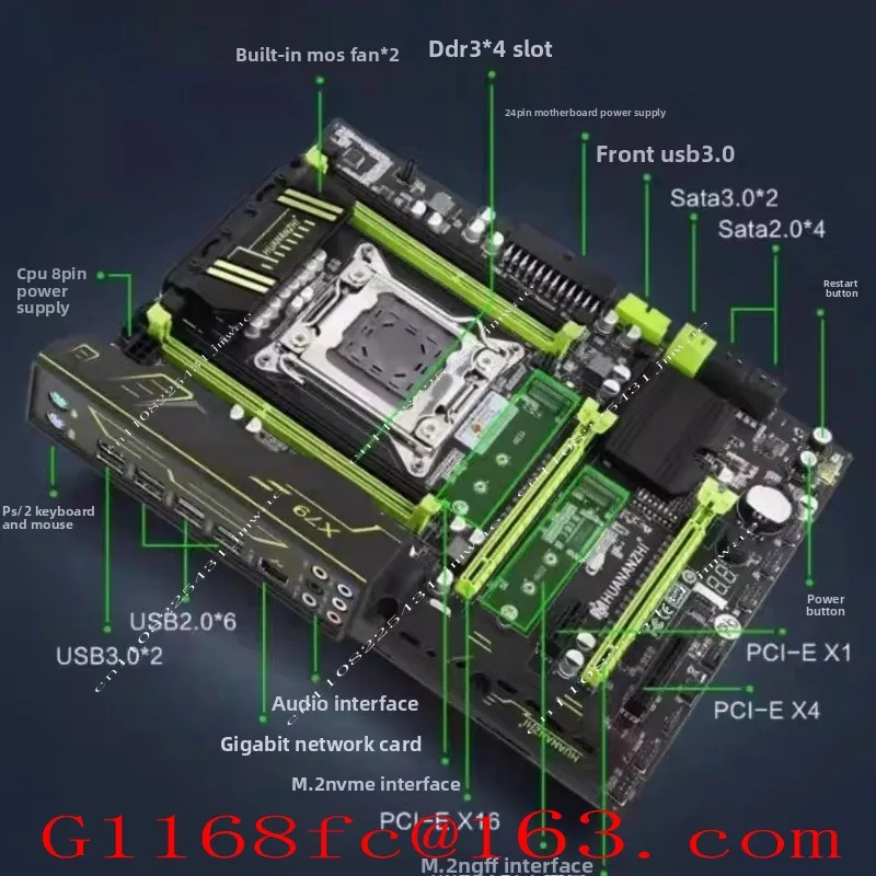 X79 Luxury Motherboard Server Multi Play Game Work 2680v2