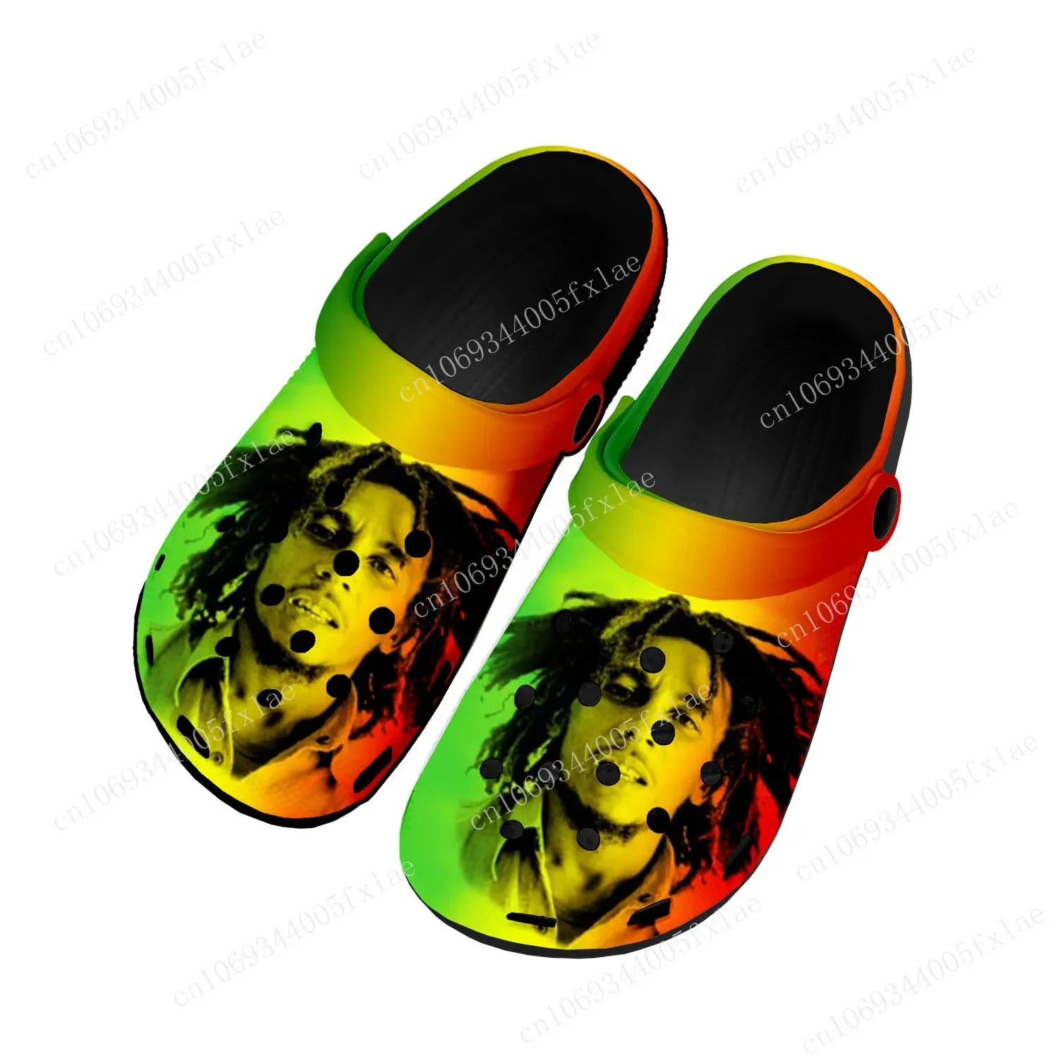 

Reggae Rock Music Star Bob Marley Home Clogs Custom Water Shoes Mens Womens Teenager Shoes Clog Breathable Beach Hole Slippers