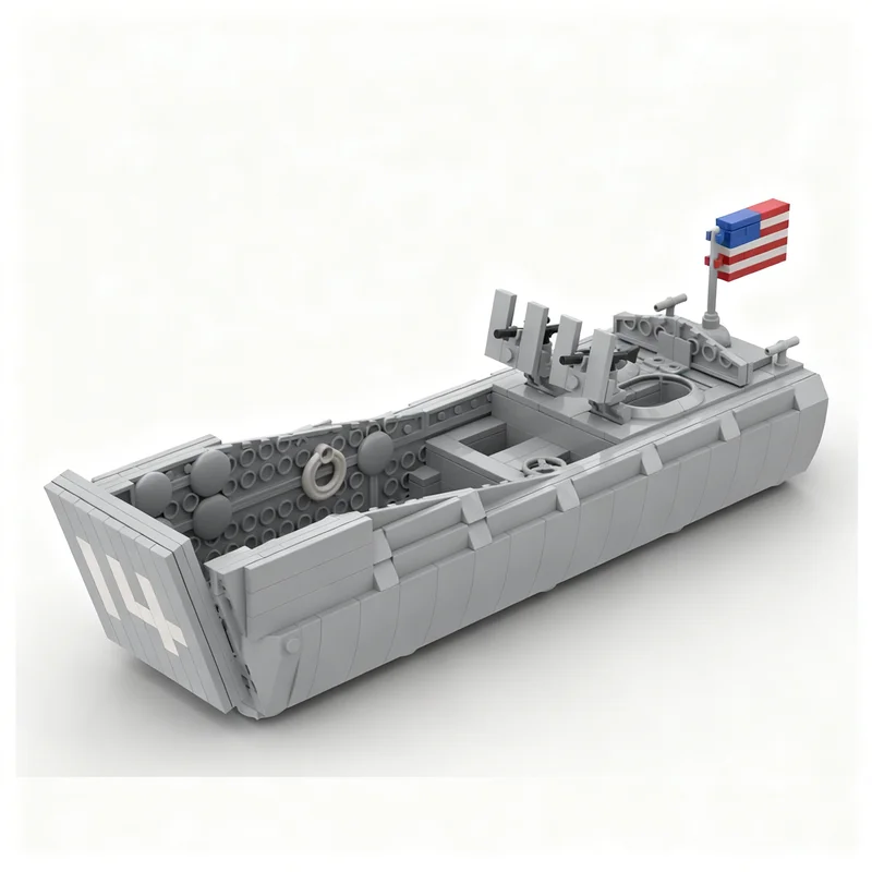 364pcs MOC LCVP Higgins Boat Freestyle Model Building Blocks Toy Construction Christmas Gift DIY Education Creative Idea