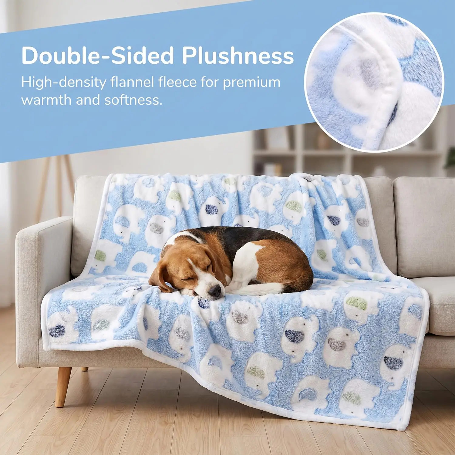 Soft Pet Fleece Blanket Cute Elephant Warm Plush Bed Mat for Small Large Dogs Cats Machine Washable Pet Sleeping Cover Blankets