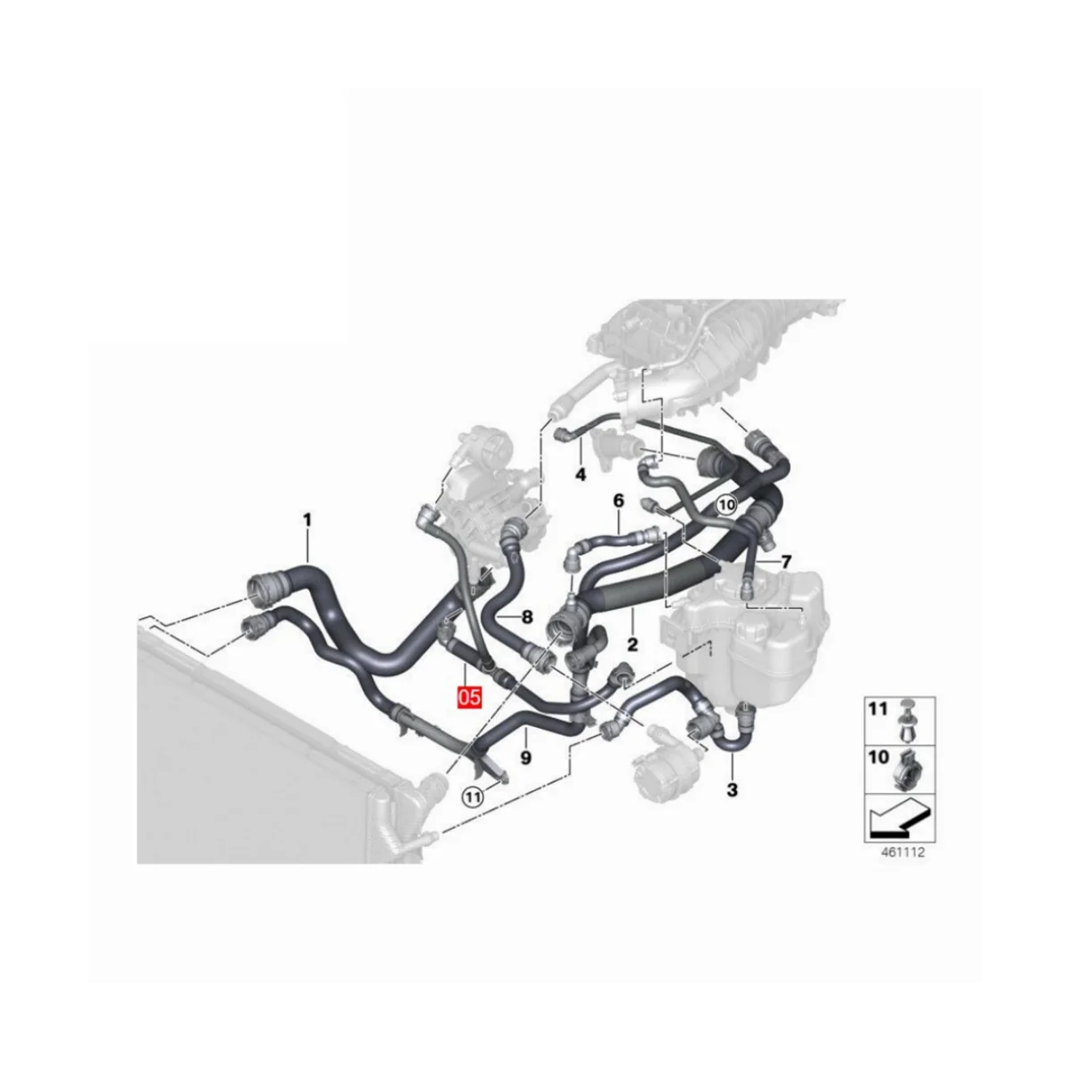 Новая модель для BMW 1 2 3 4 Series Шланг радиатора для резервуара для воды 8616914 17128616914