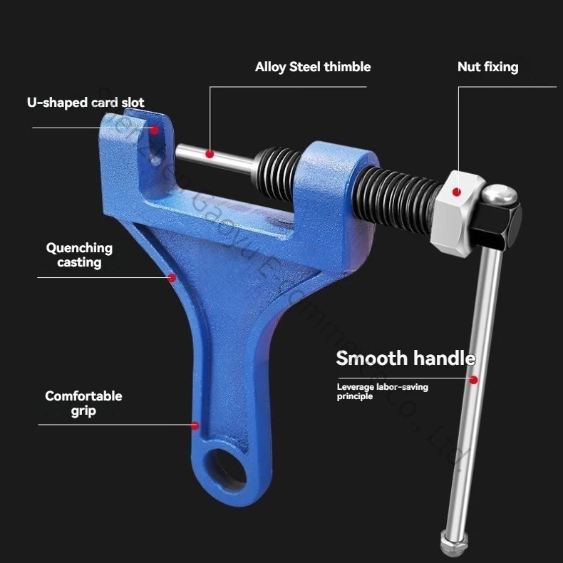 Chain Breaker Tool with Push Pin, Bike Chain Rivet Remover & Installer, Alloy Steel for Mountain Road Bicycle Repair