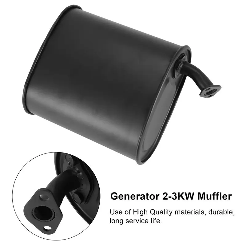 ABIB - Generator Universal Black Iron 2-3KW Exhaust Muffler For 5.5HP 6.5HP 3500W 4000W Accessories