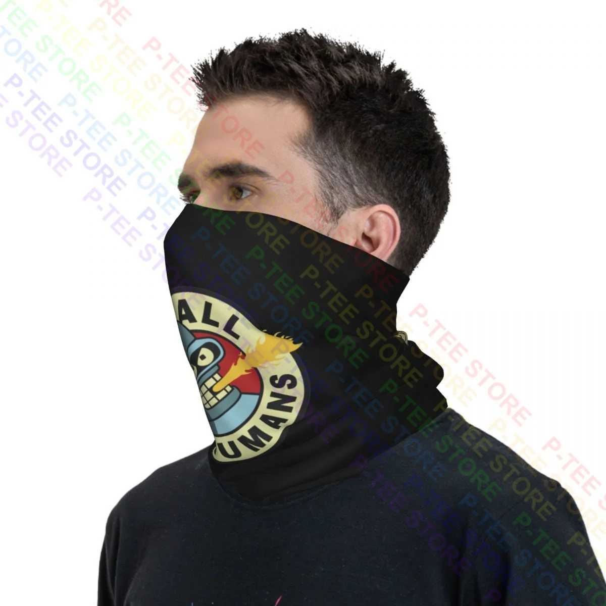 Kill All Humans Bender Robot Beer Movie Tv Poster Art Uk Neck Gaiter Bandana Scarf Face Mask Simple