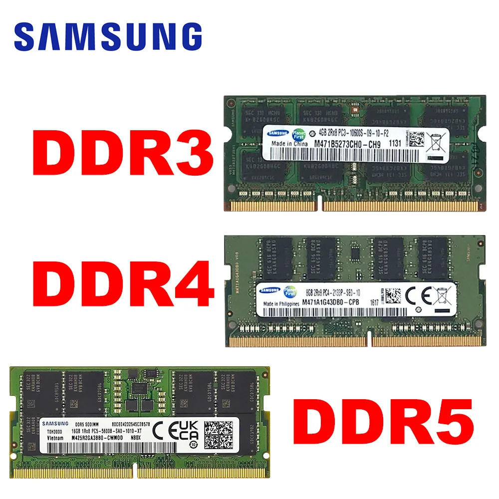 

SAMSUNG SODIMM Memory 4G 8G 1333 1600MHz DDR3 2133 2400 2666 3200MHz DDR4 4800 5600MHz 16GB DDR5 260Pin Laptop Notebook RAM
