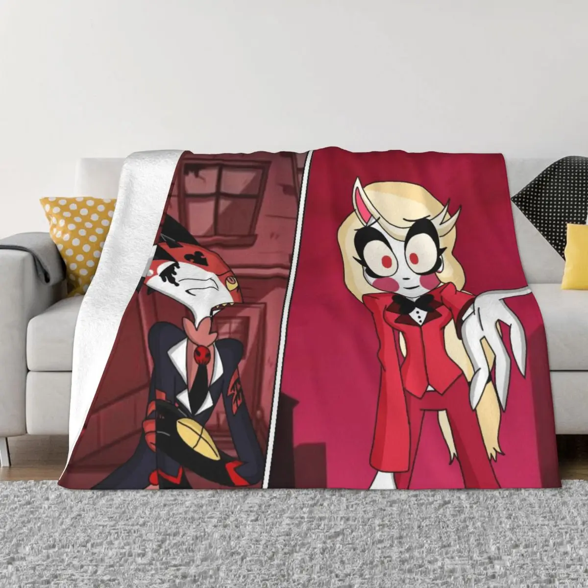 

Helluva Boss Anime 000887 warm pet blankets Custom Blanket Couple Blankets Winter Warm Blanket Throw Blanket