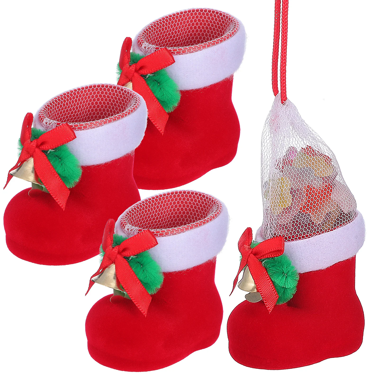 

4Pcs Christmas Candy Boot Sturdy with Candies Snacks Chocolate Holiday Decoration Christmas Candy Boot