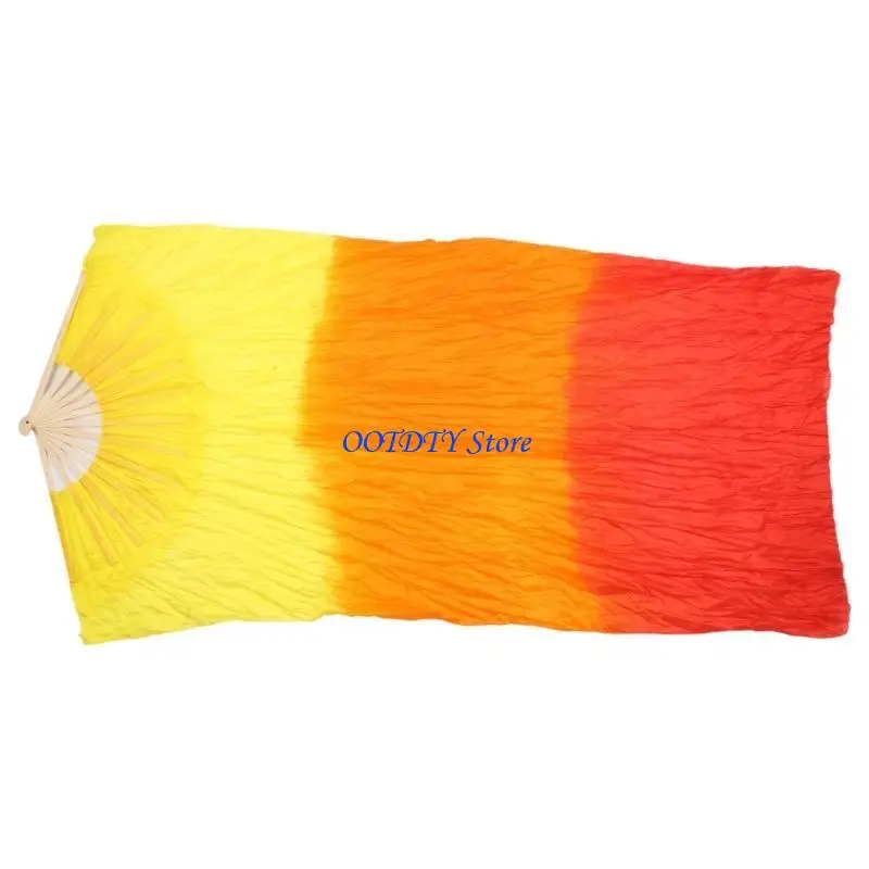 367A Extended Dance Fan Faux Silk Belly Dancing Veils Folding