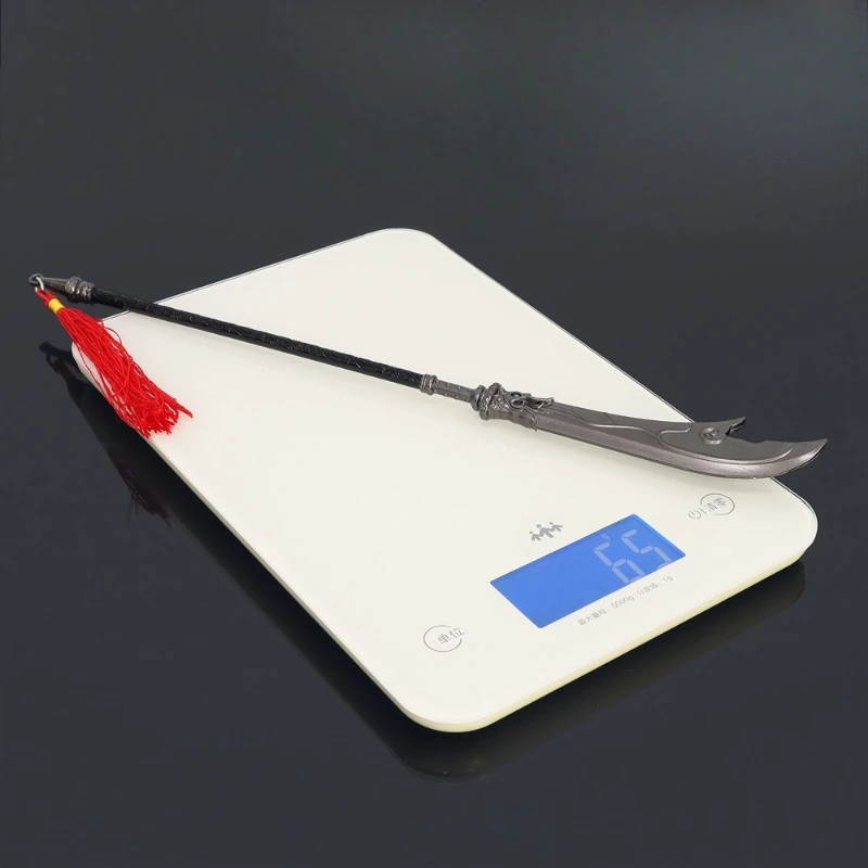 30 سنتيمتر/11.81in الصين الأجهزة الطرفية للفيلم والتلفزيون غوان يو التنين الأخضر الهلال سكين سلاح معدني نموذج الحرف سطح المكتب الحلي اللعب