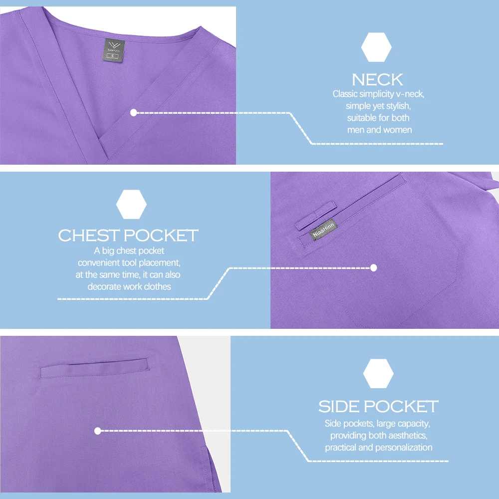 Scrubs Vrouw Set Verpleging Uniform Ziekenhuis Klinische Chirurgische Toga Lab Tandheelkundige Medische Blouse Rechte Broek Arts Verpleegkundige Werkkleding