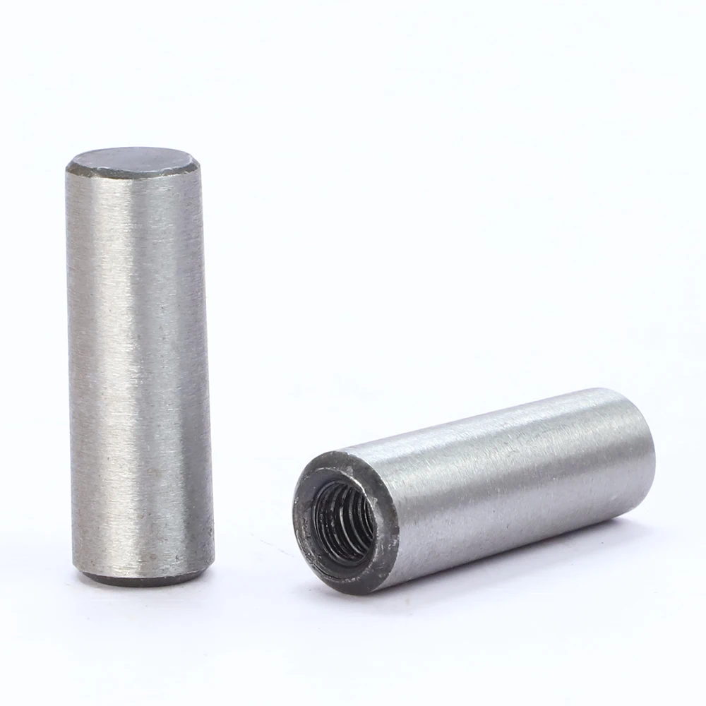Cylindrical Locating Dowel Pin with Single Hole Steel M2.5 M3 M4 M5 M6 M8 M10 Single-Ended Parallel Pins with Internal Thread