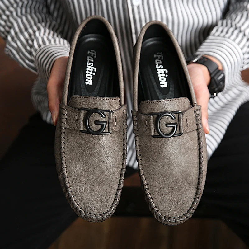 

Модные мужские кроссовки Lofu для вождения на мягкой подошве, удобные в ношении, удобные и однотонные и универсальные для прогулок