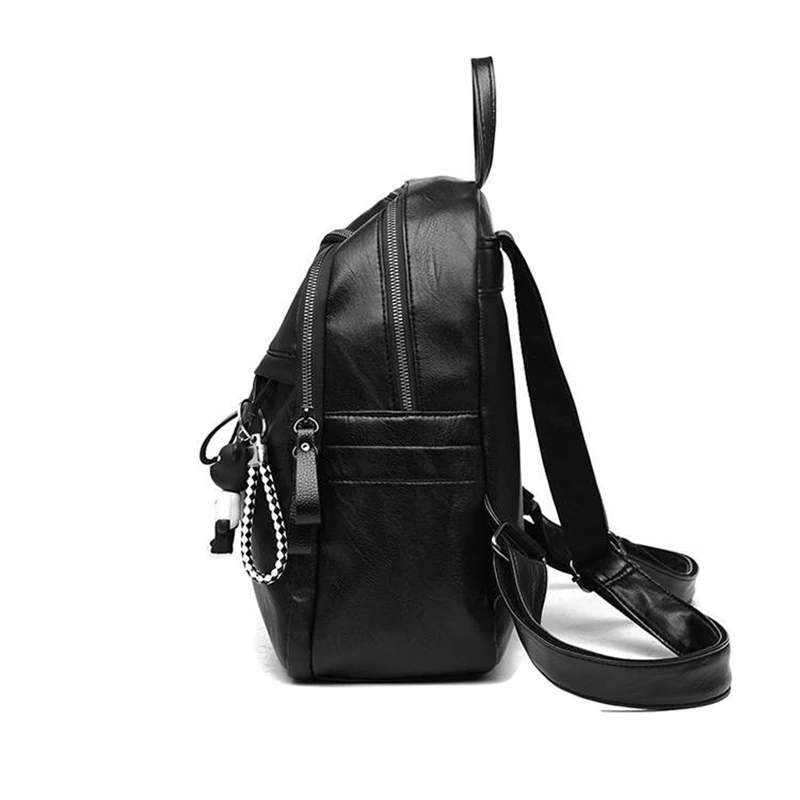 Bolsa de viagem de grande capacidade em couro PU, mochila casual, mochila de ombro cruz, mochilas escolares pequenas multifunções