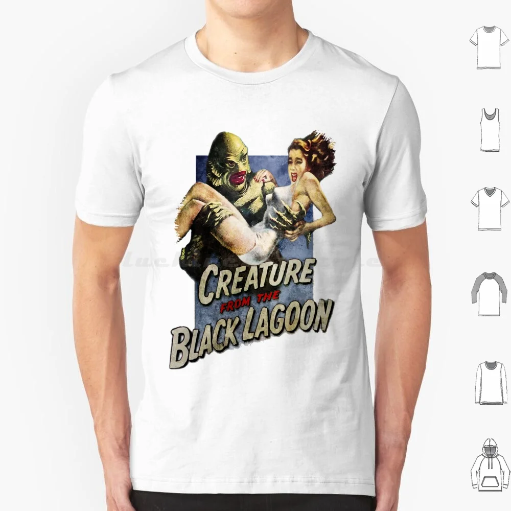 Retro Poster-Creature From The Black Lagoon T Shirt Big Size 100% Cotton Thebluebox115 Creature Black Lagoon Retro Movie