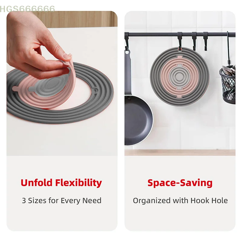 

3-Piece Silicone Trivet Set 7.79 Inch Red Gradient BPA-Free Heat Resistant for Spoons Pots Pans