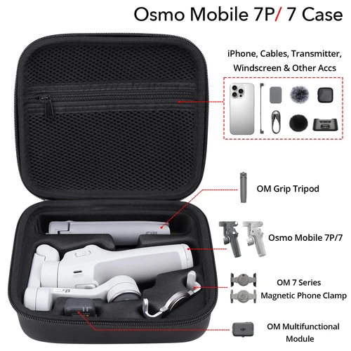 Imagen 2 del producto Funda Osmo Mobile 7P, bolso de hombro portátil de cuero PU para DJI Osmo Mobile 7 Pro/7 estabilizador de cardán y accesorios