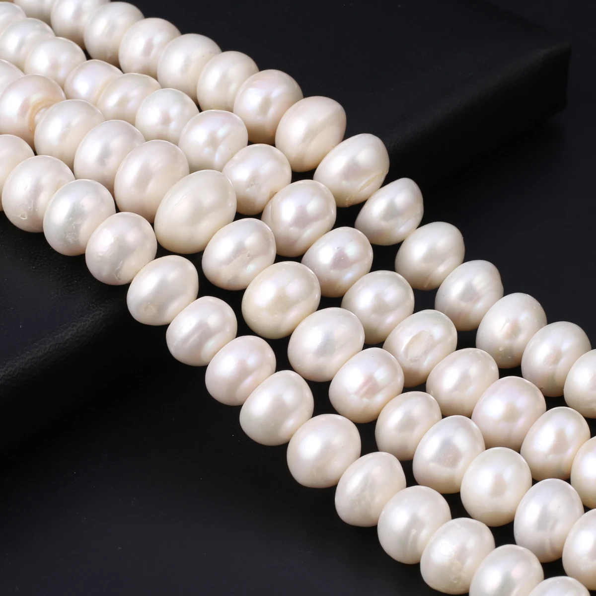 

11-12mm Oval White Pearl Natural Freshwater Pearl Loose Beads for Jewelry Making Supplies DIY Necklace Bracelet Accessories 36cm