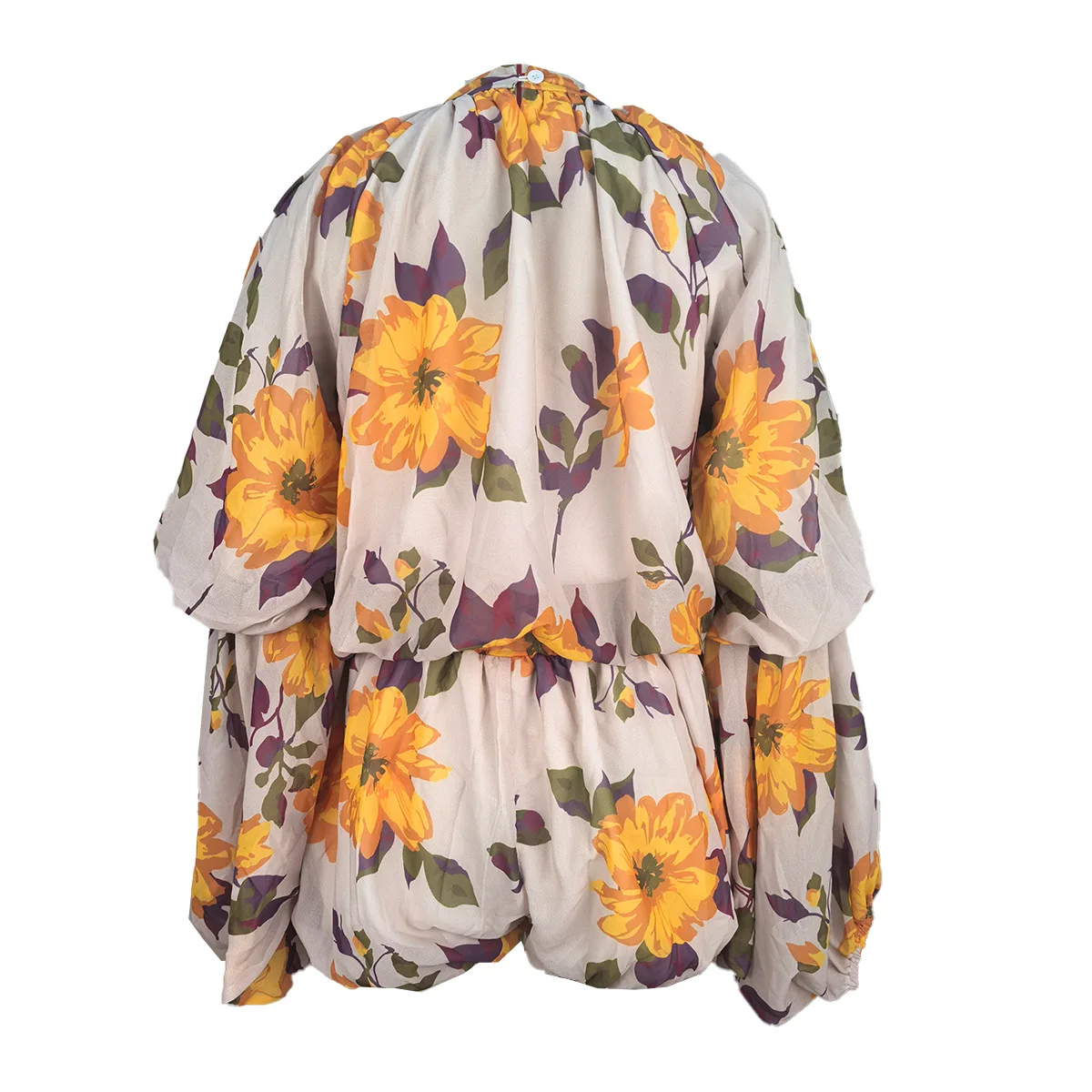 Chiffon-Blusen mit Laternenärmeln, 2-teiliges Hosen-Set, Outfits für Damen, elegante Damen-Luxus-Outfits, sexy zweiteiliges Set, Hosen-Shorts