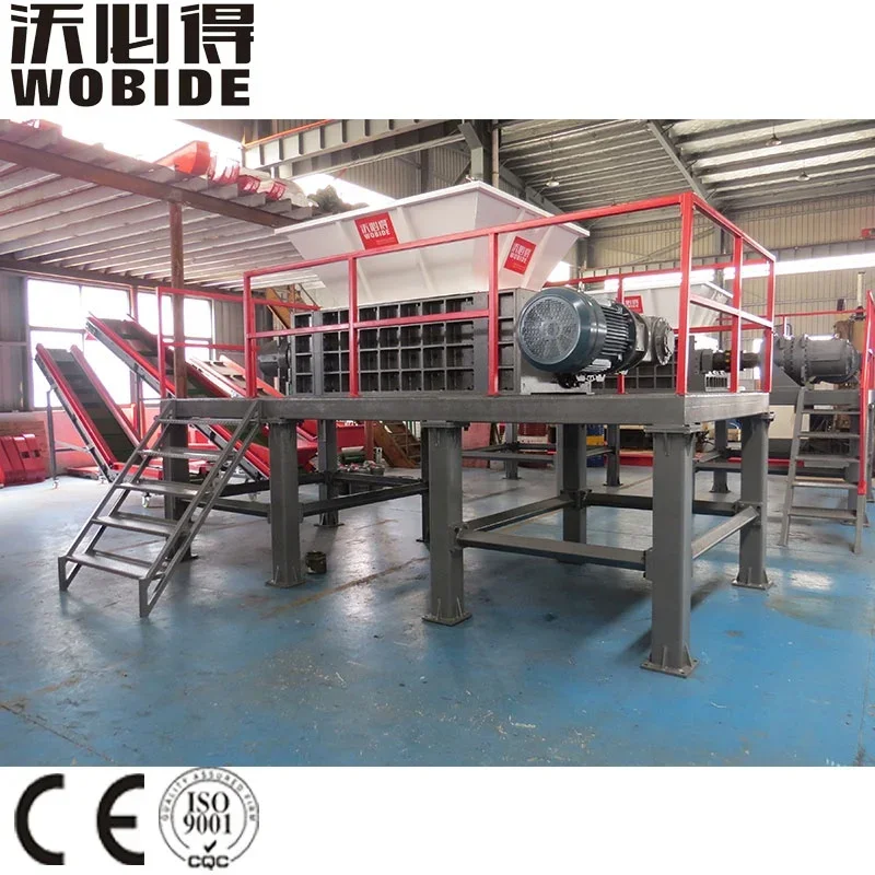 Rubber Tire Recycling Double Shaft Waste Tyre Shredder