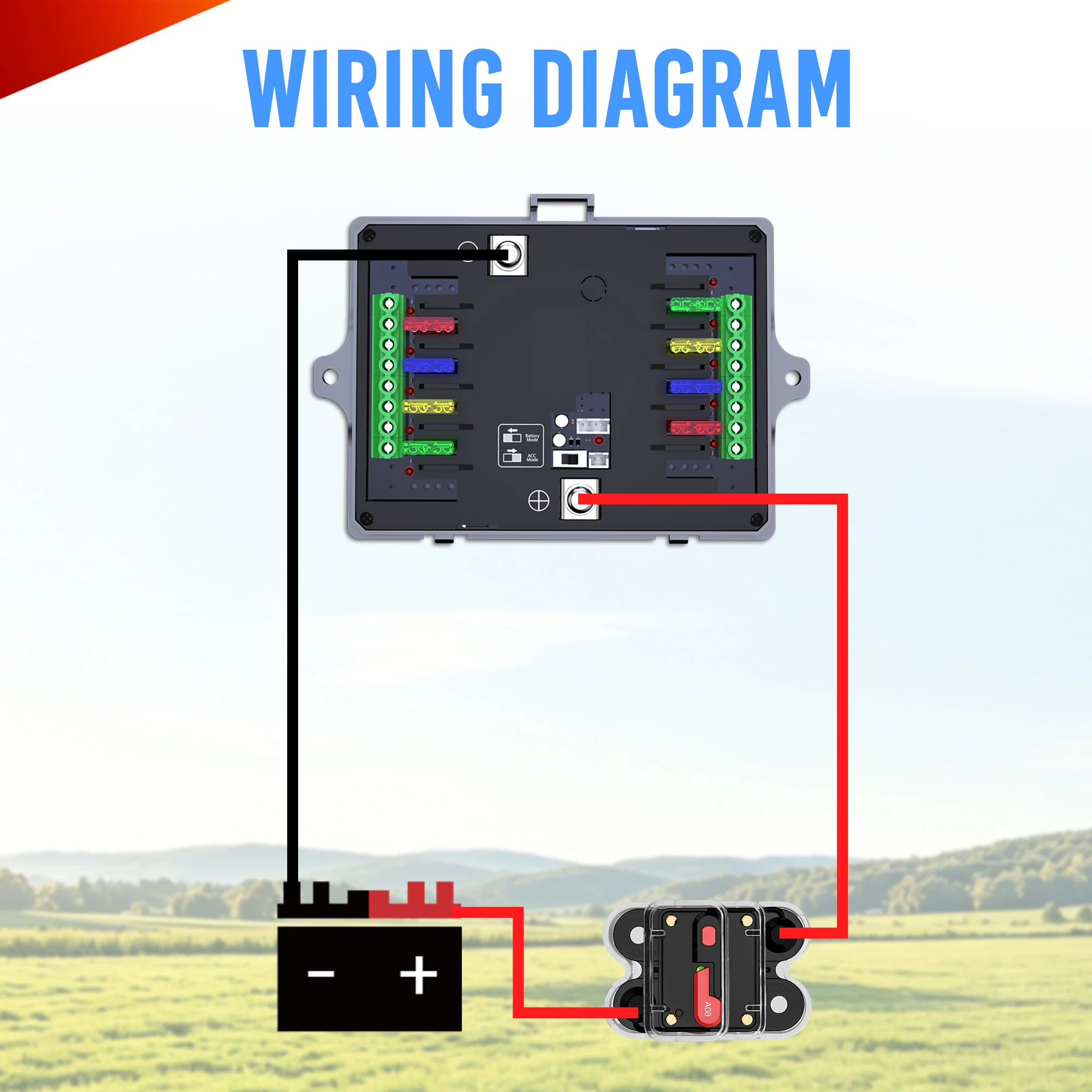 MICTUNING 2pcs 7 AWG Battery Cables 7-Feet Heavy Duty Marine Battery Power Inverter Copper Wire Set, with 0.23