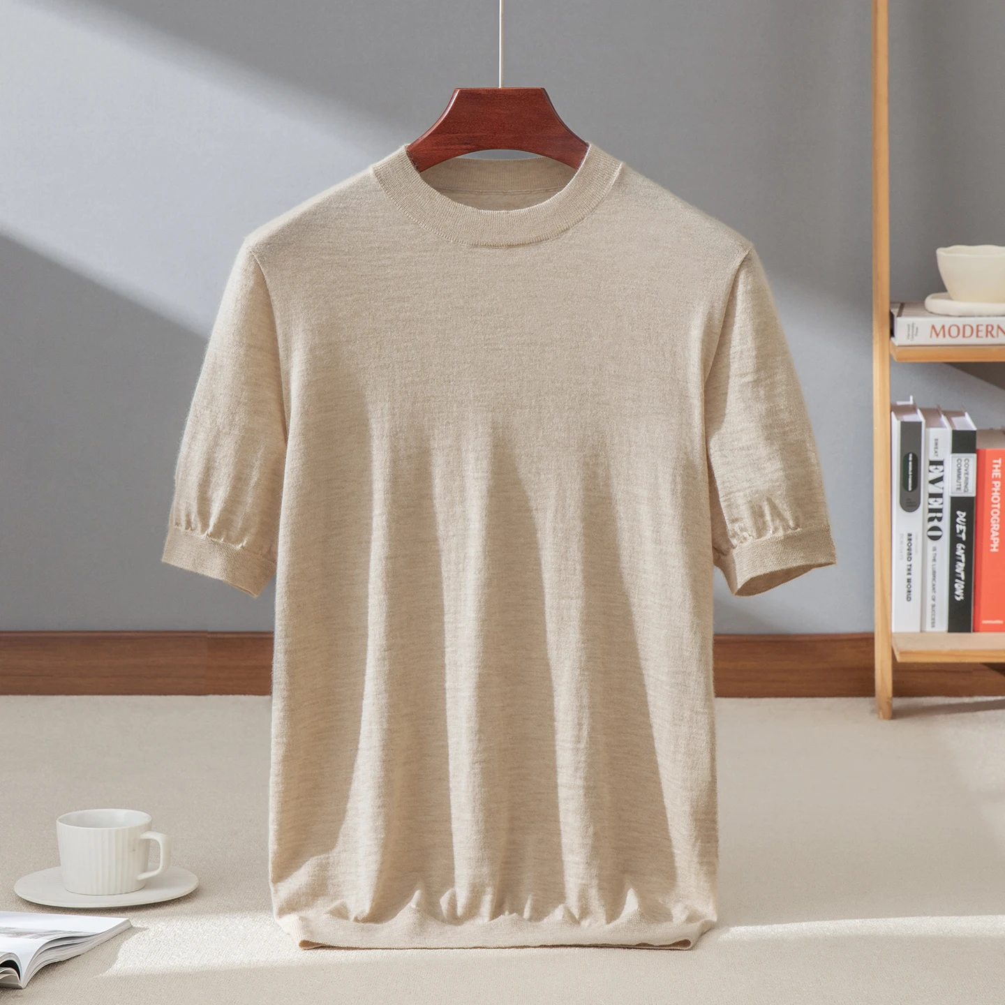 

Мужской пуловер из 100% кашемира, с короткими рукавами, тонкий свитер, вязаный на 18 игл, люксовый, с круглым вырезом, свободный крой, уличный стиль