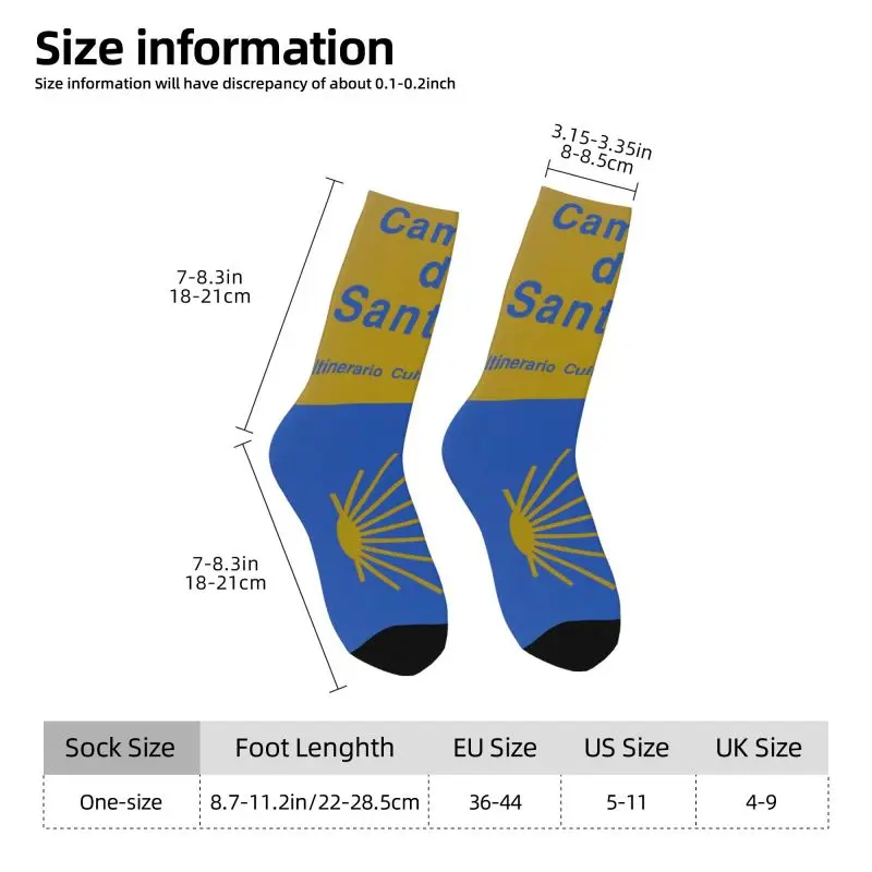 Custom Camino De Santiago Mens Crew Socks Unisex Novelty 3D Printed Dress Socks