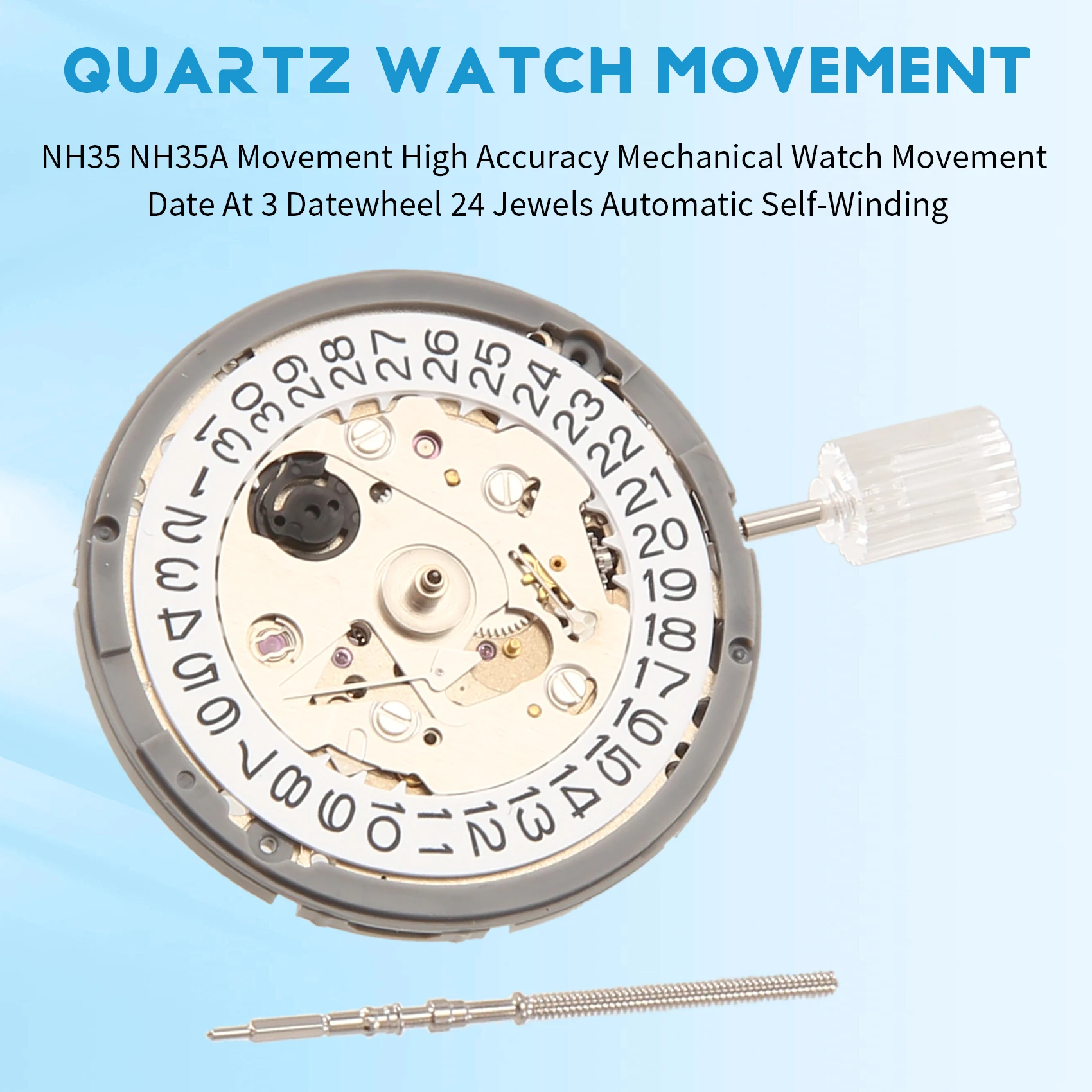 A38INH35 NH35A Movement High Accuracy Mechanical Watch Movement Date At 3 Datewheel 24 Jewels Automatic Self-Winding