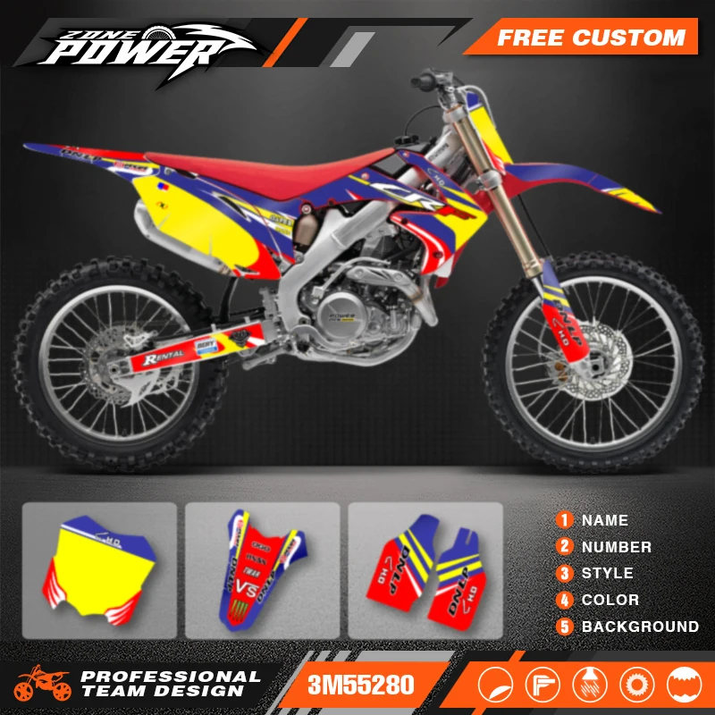 

Powerzone Motorcycle Graphic Decal Stickers Kits For Honda CRF450 CRF450R 2009-2011 2012 CRF250 CRF250R 2010 2011 2012 2013 99