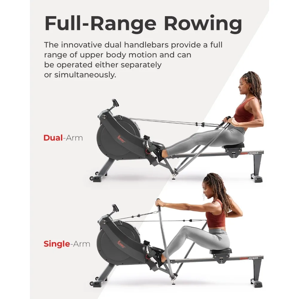Smart 360° Dual-Function Magnetic Rowing Machine, Full-Motion Workout with 51-Inch Extended Rail, Total-B