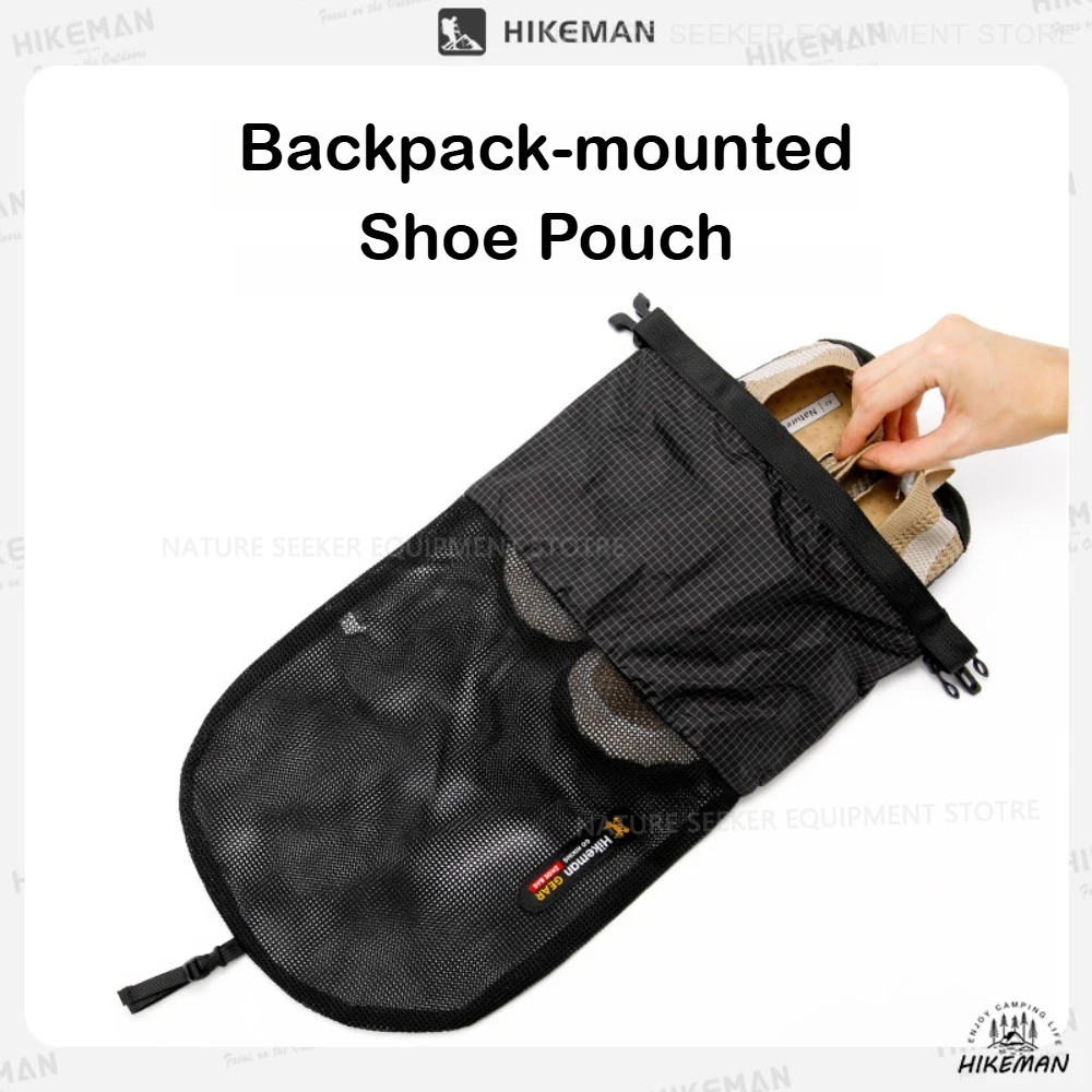 

HIKEMAN Shoe Bag for Backpack Mounting Ultralight Breathable Shoe Pocket Outdoor Travel Hiking Gear UHMWPE