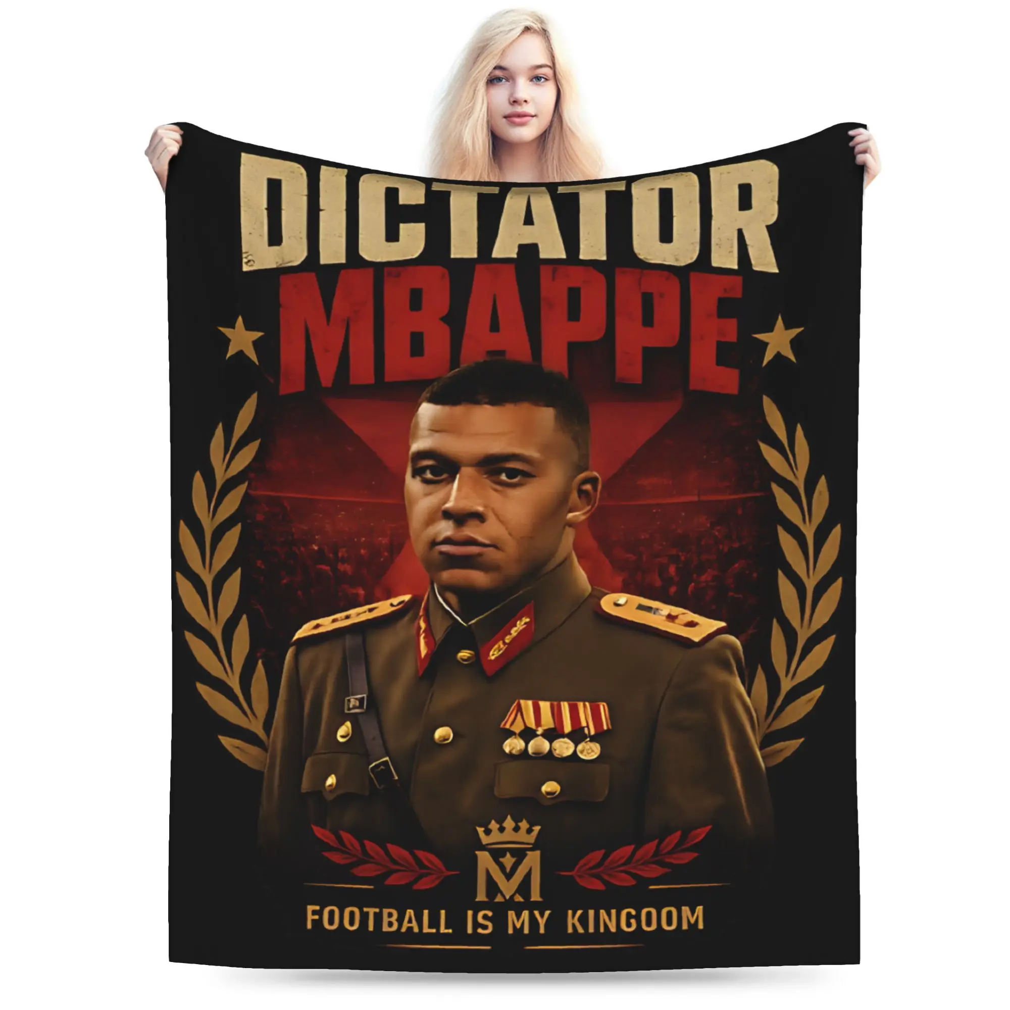 Super Soft Kylians Mbappe Dictador Meme  Throw Blanket Premium Flannel Fleece Lightweight  Bed Blanket Warm Plush Bedspread