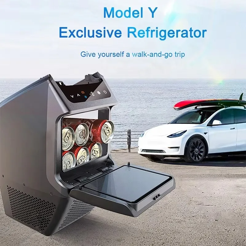New Design 4.6L Ev Car Refrigerator Adapted to Model Y Tear Middle Armrest Freezer Heating 12V Modification
