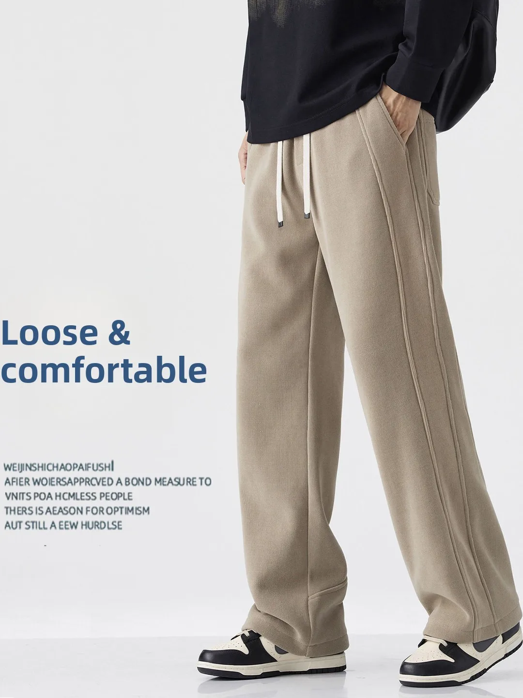 

Kazuki Kuraishi High-End Corduroy Pants Thickened Fleece Men's Straight Loose Casual Trousers Winter New Style Youth Daily Wear