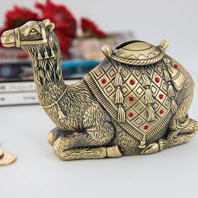 European-style Camel Piggy Bank, Cute Birthday Gift For Children, Metal Financial Piggy Bank, Coin And Loose Change Piggy Bank
