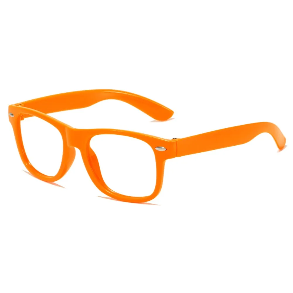 10pcs Kids Glasses Frame Orange Lightweight Comfortable Party Photo Props Children Decorative Eyewear Toy Birthday Supplies