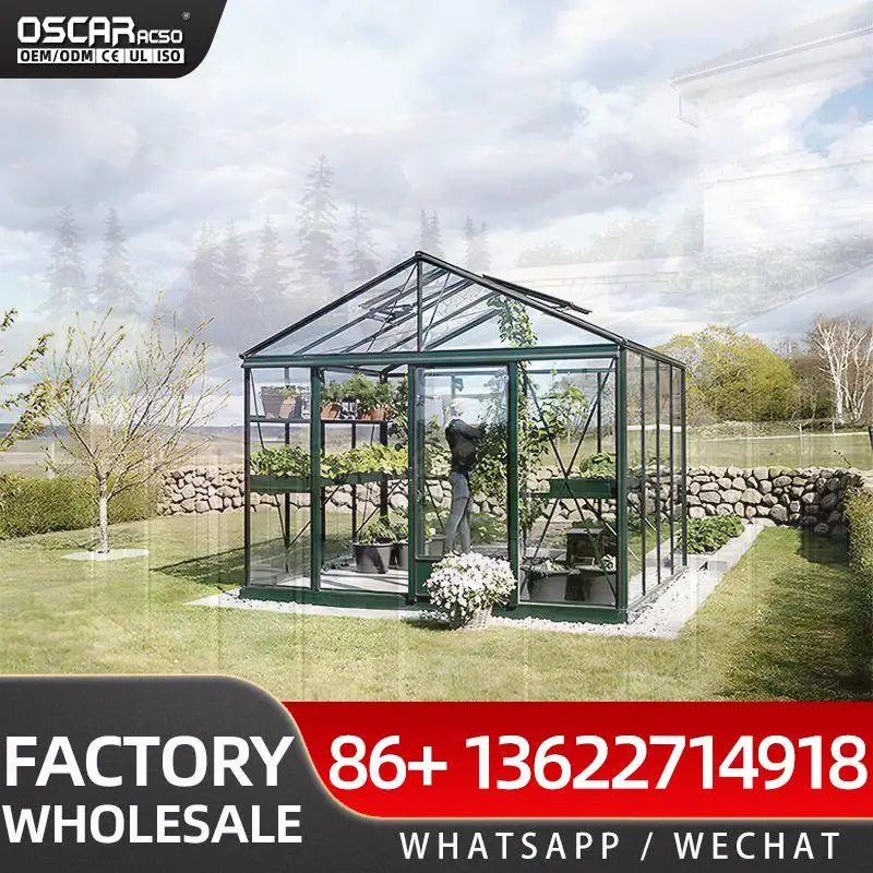High Quality Customized Tempered Glass Sunroom with Triangle Roof and Laminated Wall for Winter Garden Outdoor Exterior Kitchen