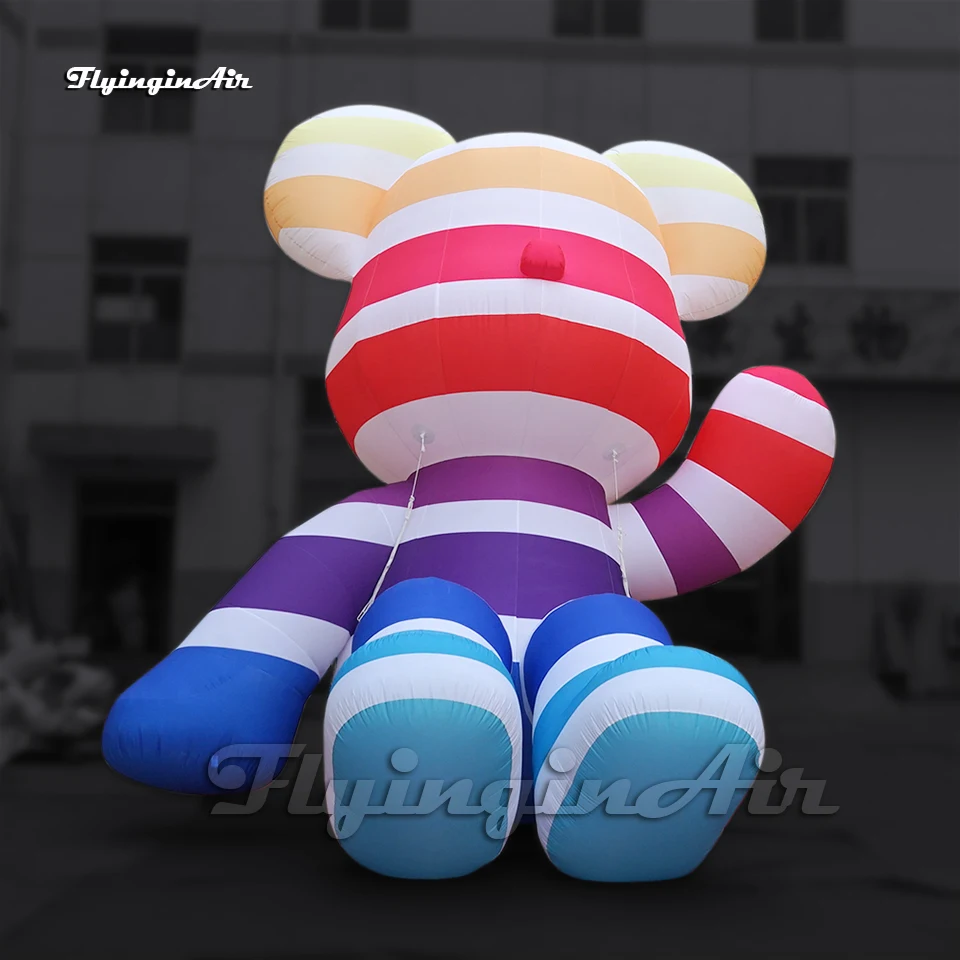 

Personalized Large Colorful Inflatable Bear Balloon 4m Air Blow Up Cartoon Animal Mascot Model For Building Roof Decoration